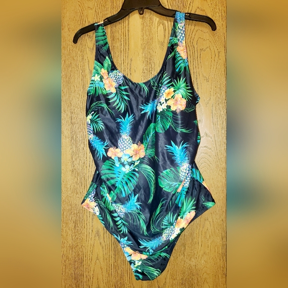 DACCI Tropical Floral Tummy Control One-Piece Swimsuit NWT Size: 18W - Picture 3 of 10